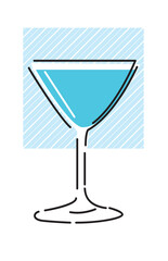 シンプルな線で描いたカクテルのイラスト