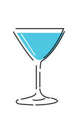 シンプルな線で描いたカクテルのイラスト