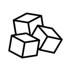 A well designed sugar cubes icon, depicting small, white cubes, symbolizes sweetness and a common coffee and tea additive.