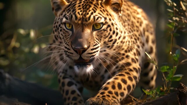 leopard in nature Video 4K