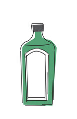シンプルな線で描いたお酒のボトルのイラスト