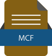 MCF  file icon with color and rounded corners and folded doc