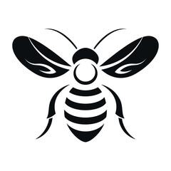 Lovely simple design of bee illustration. Minimalistic aesthetic, isolated on a white background