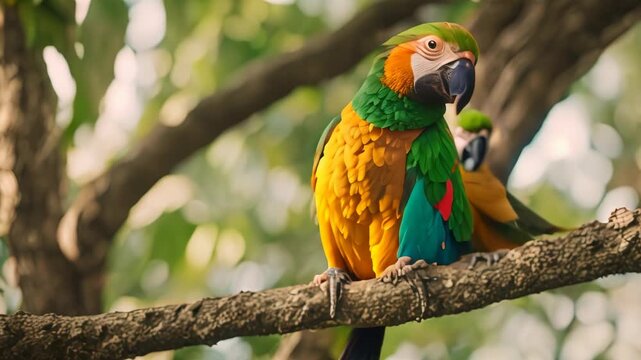  yellow macaw Video 4K