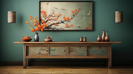 wall paper hung in living room