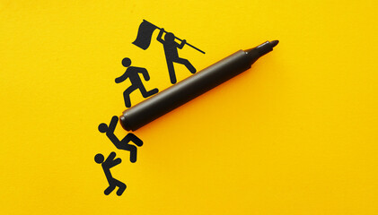 Building a business team, teamwork cooperation and Business personnel management. Motivational skills concept