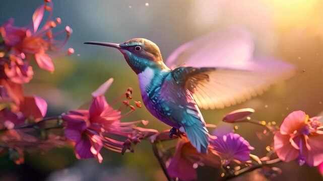 Hummingbird in nature Video 4K