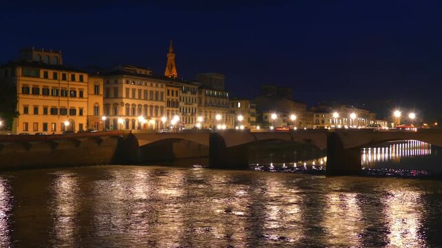 Ponte alle Grazie is a bridge on Lungarno delle Grazie reconstructed after 1945, over the Arno River in Florence, region of Tuscany, Italy.
