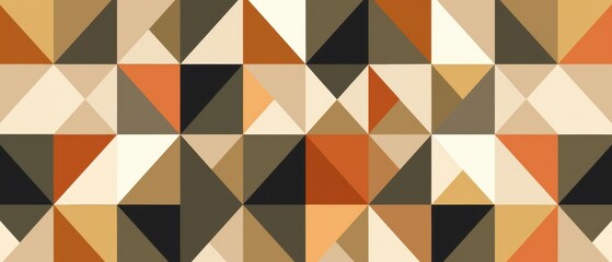 Fototapeta premium Geometric mosaic, earth tones, flat design illustration