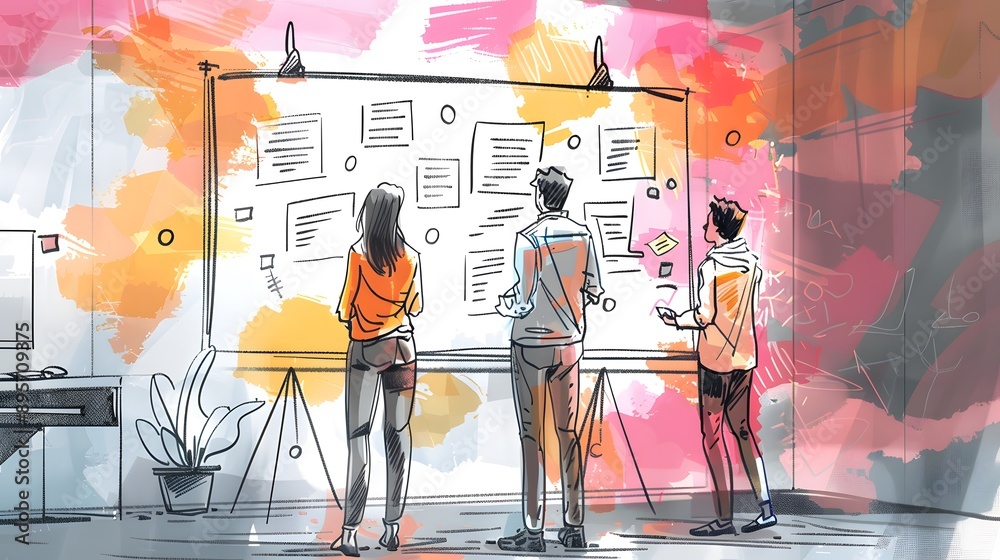 Poster time-boxed periods in agile methodology where a team works collaboratively to complete a defined set