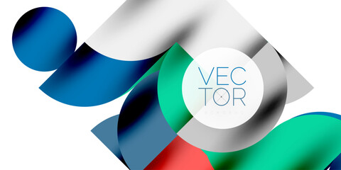 Shadow effect shiny circles and round triangles geometric modern art. Vector Illustration For Wallpaper, Banner, Background, Card, Book Illustration, landing page