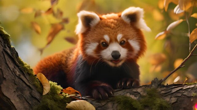 Red Panda in nature Video 4K