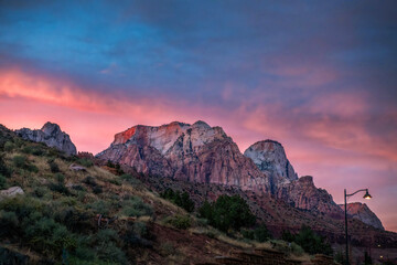 sunset over the mountains