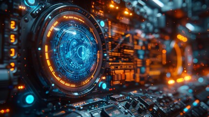 Futuristic technology control panel - generative ai
