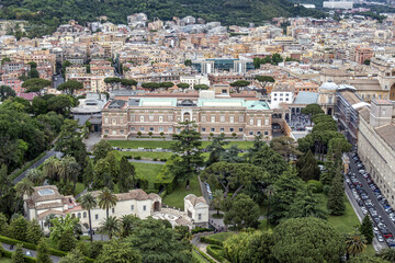 Fototapeta premium Aerial view on Vatican's Gardens, Rome, Italy