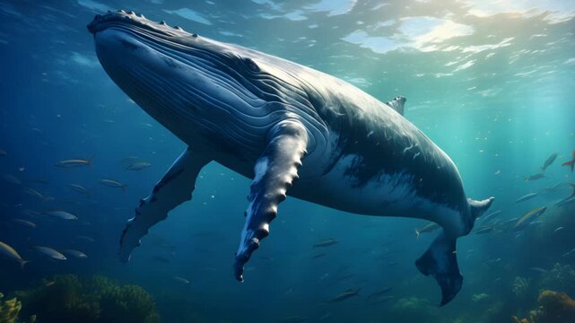 Whale in the sea Video 4K