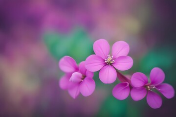 Obraz premium Honesty flower vibrant bokeh background, AI Generated
