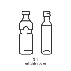 Oil bottle line icon. Symbol olive oil vector illustration. Editable stroke.