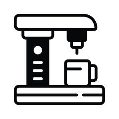 A coffee machine icon depicting an appliance that brews espresso, cappuccino, or drip coffee beverages automatically.