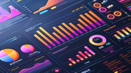 A professional annual financial report displaying various charts and statistical data for 2024, focused on the company's achievements and growth forecast for 2025