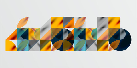 Obraz premium Triangles, round triangles and circles techno art. Vector Illustration For Wallpaper, Banner, Background, Card, Book Illustration, landing page