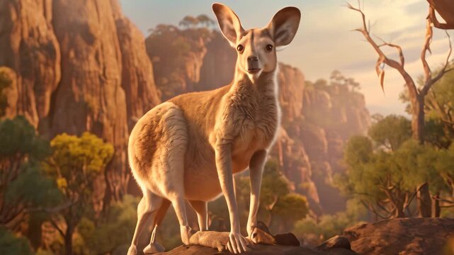 Kangaroo in nature Video 4K