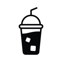 A cup of cold coffee icon in modern style, ready to use vector