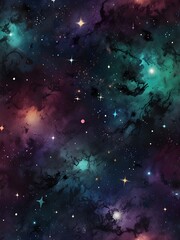 Abstract Cosmic Dreams Celestial Fantasy with Stars and Moons