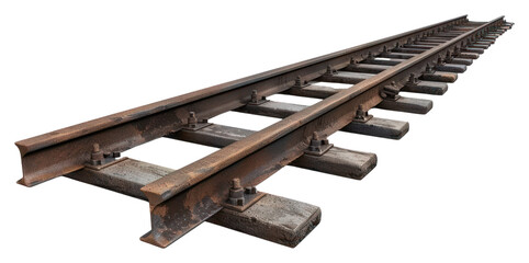 PNG Rusty railway tracks on white