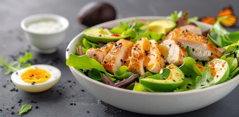 Grilled Chicken and Avocado Salad