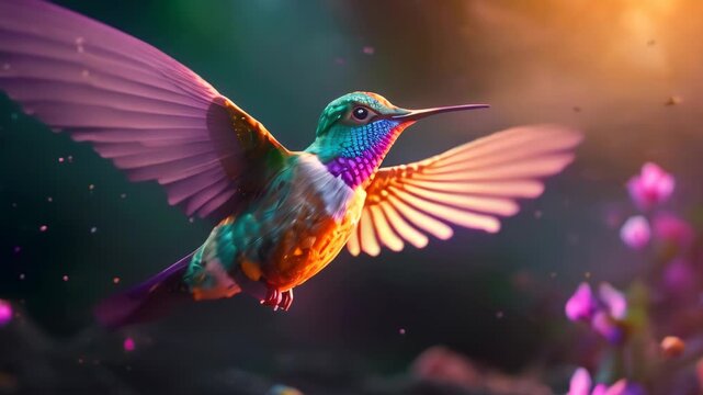 Hummingbird in nature Video 4K