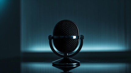 Vintage Microphone with Warm Lighting