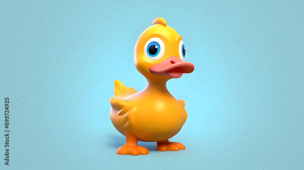 Sticker duck 3d cartoon style