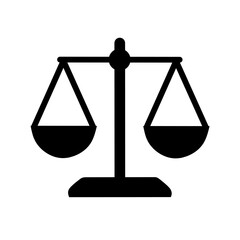 scales of justice icon vector on white background. equality icon