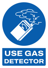 ISO mandatory safety signs text variation_use gas detector size a4/a3/a2/a1