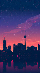 Fototapeta premium City skyline at background illustration