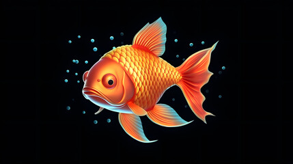 Goldfish 3d cartoon style