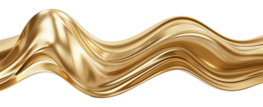 PNG  Abstract golden metallic wave design