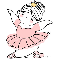 Cute Chubby Ballerina Princess Illustrations Collection of adorable chubby ballerina princess