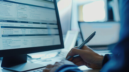 A user filling out an online registration form with fields for name, email, phone number, and date of birth on a computer screen.