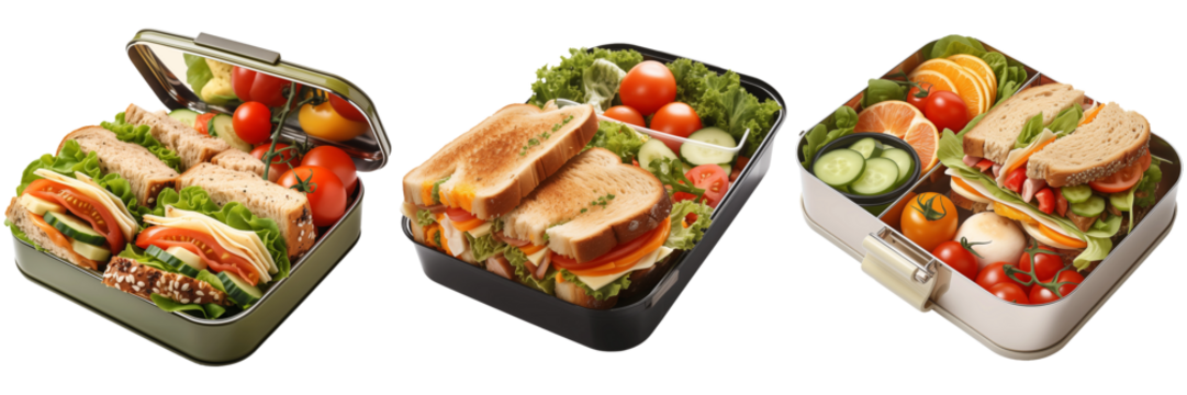 Set of Sandwich Lunch Boxes Isolated on Transparent Background png