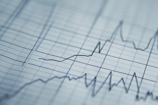 Polygraph wave line on graph paper