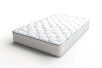 A White mattress isolated on white background.