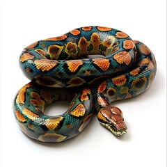 Fototapeta premium Anaconda Vintage Revival animal fashion cartoon isolated whitebackground 16:9