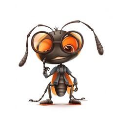 Ant Geek Chic animal fashion cartoon isolated whitebackground 16:9