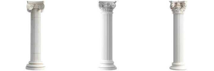 Set of Classical Columns Isolated on Transparent Background png