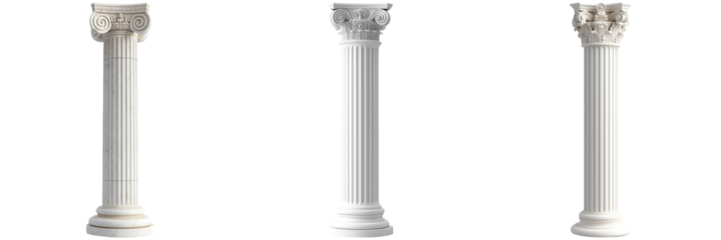 Set of Classical Columns Isolated on Transparent Background png