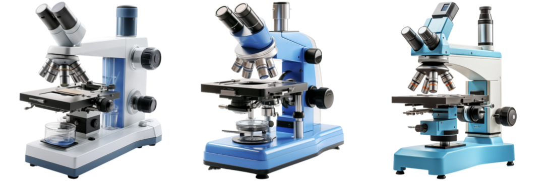 Set of Microscopes Isolated on Transparent Background png