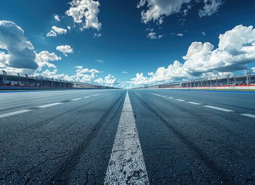 Race Track Under Blue Sky