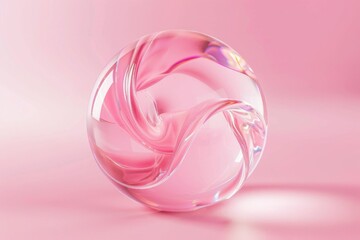 Sphere 3D: Abstract Geometric Shape with Soft Gradient Background